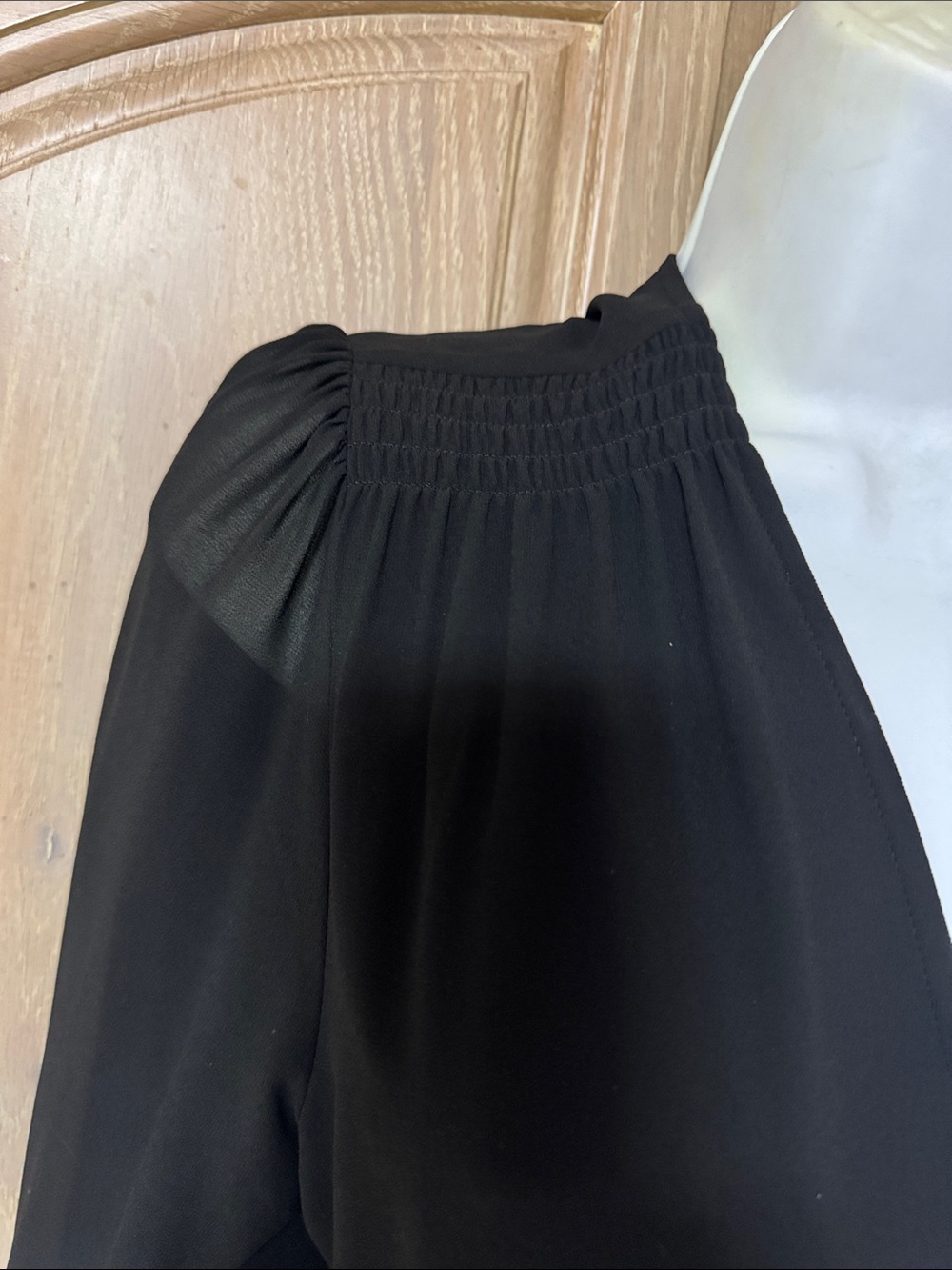 NEW MICHAEL Michael Kors Black Long-Sleeve Smocked Waist Tiered Dress - Picture 8 of 11